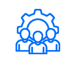 Ícone simbolizando a integração de equipes de desenvolvimento e squads de TI.